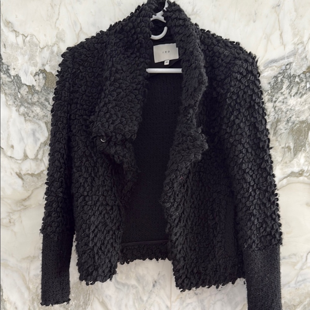 IRO Black Teddy Jacket with Textured Finish
